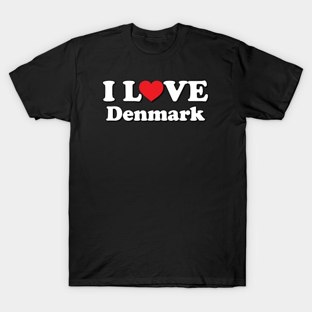 I Love Denmark T-Shirt by Ericokore